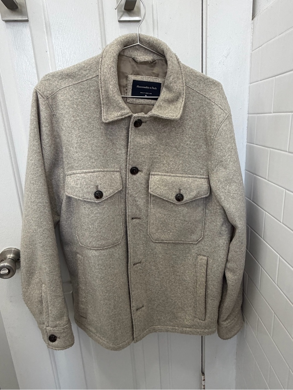 Abercrombie & Fitch Men's Wool Field Jacket - Light Taupe